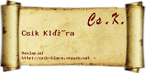 Csik Klára névjegykártya