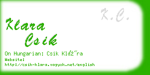 klara csik business card